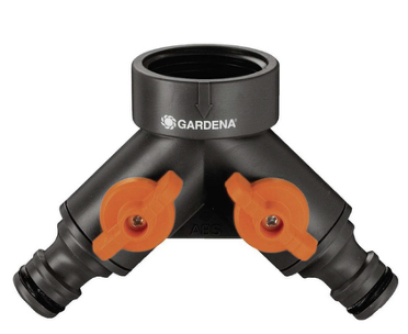 Distribuidor 2 vias GARDENA  3/4"-1" C/Cierre ajustable